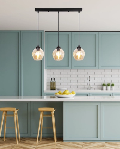 Závěsné svítidlo Aspa moderní skleněné tříramenné hnědé do obýváku a jídelny