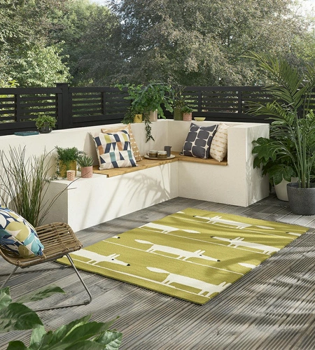 Venkovní koberec Mr Fox Chai 140x200 žlutý moderní na terasu balkon zahradu snadno čistitelný