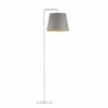 Stojací lampa do obýváku RIJAD GOLD šedá moderní glamour s velvetovým stínidlem Lysne
