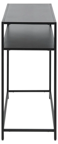 Newcastle II černá kovová konzole s policí moderní industriální do obýváku nebo předsíně