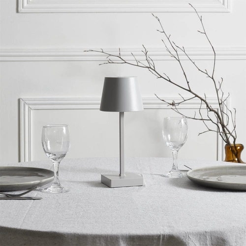 Dotyková LED noční lampička Blanca šedá moderní do ložnice a obýváku Intesi