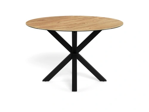 Jídelní kulatý stůl Heaven 119 cm moderní divoký dub/černá