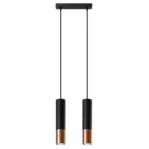 Závěsné svítidlo Loopez 2 černá měď moderní do obýváku kuchyně nebo nad ostrůvek