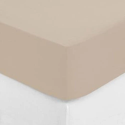 Prostěradlo s gumou 140 x 190 cm s přesahem 30 cm bavlna barva lun
