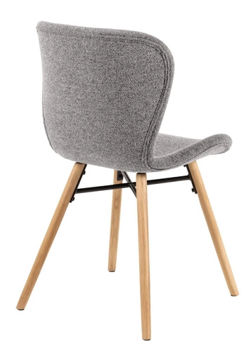 Čalouněná jídelní židle Batilda šedá moderní s dřevěnými nohami Actona