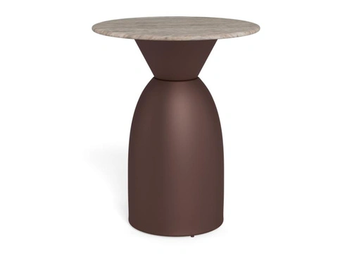 Konferenční stolek Ferrol 40 cm kulatý šedý mramor moderní do obýváku