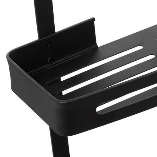 Černá hliníková závěsná koupelnová police Blackalu 2patrová pod sprchu 5five simply smart