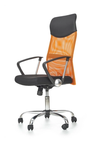 Ergonomická otočná kancelářská židle Spiner Intesi oranžová kožená s nastavitelnou výškou