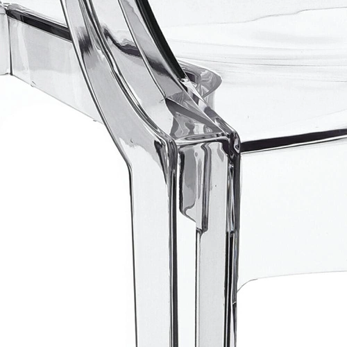 Průhledná židle Royal D2.DESIGN s područkami ve stylu Ludvíka do jídelny a obývacího pokoje