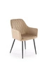 Čalouněná jídelní židle Basper Velvet béžová s područkami sametová