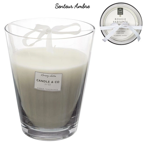 Vonná svíčka jantarová ve skleněné šedé váze Intesi dekorativní dárek