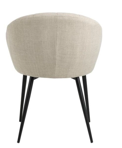 Čalouněná jídelní židle Daniella béžová Actona s područkami na černých nohách