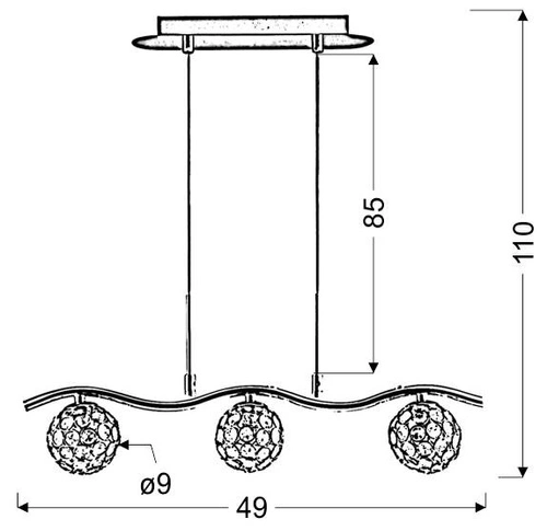 Závěsné svítidlo Starlet stříbrná koule 3 světla, nastavitelná do obýváku a nad stůl CANDELLUX