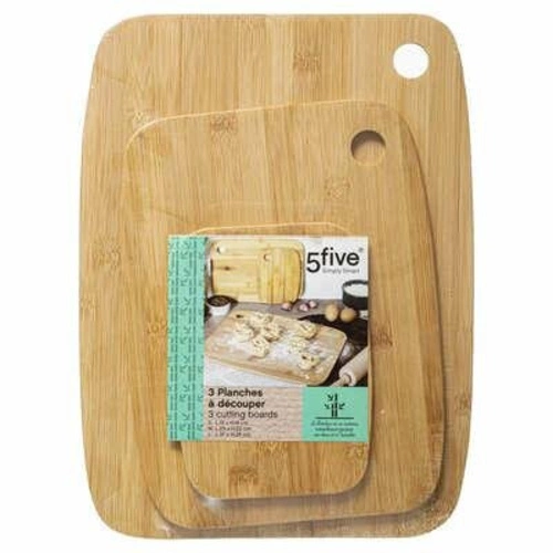 Sada 3 bambusových krájecích prken 5five simply smart boho s držadlem obdélníková