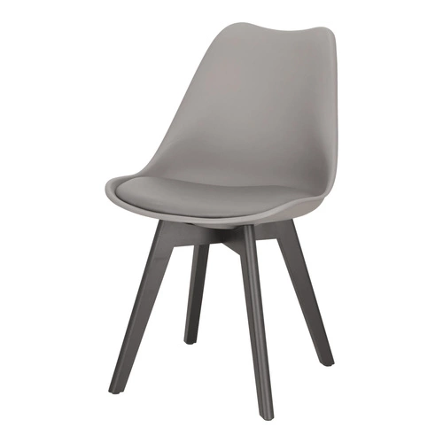 Jídelní židle Norden Cross šedá čalouněná ekokůže dřevěná moderní Intesi