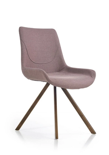 Jídelní čalouněná židle Siena šedá glamour s područkami na zlatých nohách Intesi