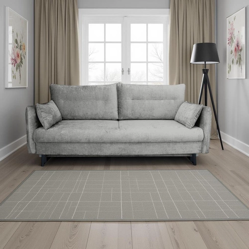 Rozkládací pohovka s úložným prostorem Totana šedá skandinávský styl na spaní do obýváku