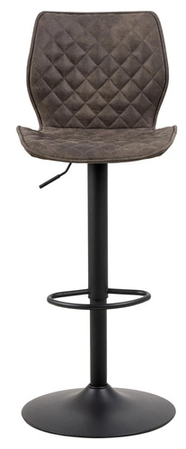 Čalouněný barový stolička Naomi Actona antracitová s opěrkou, výškově nastavitelná, otočná do kuchyně