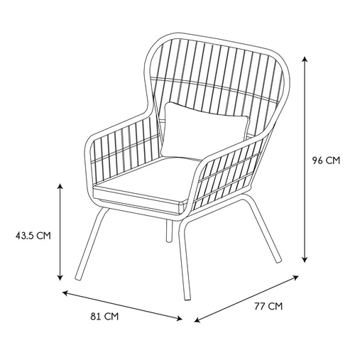 žIDLE Surabaya Arm s černým polštářem