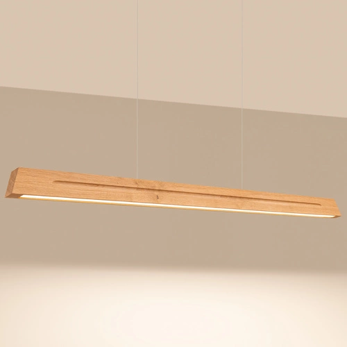 Závěsné LED svítidlo SKOG 150 z dubového dřeva nad jídelní stůl moderní