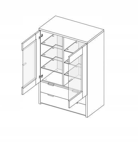 Obývací stěna Tissa TV stolek 179 cm bílý lesk skandinávský dub Intesi