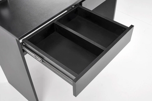 Toaletní stolek s LED zrcadlem Sybilla černý moderní glamour na líčení se zásuvkami do ložnice