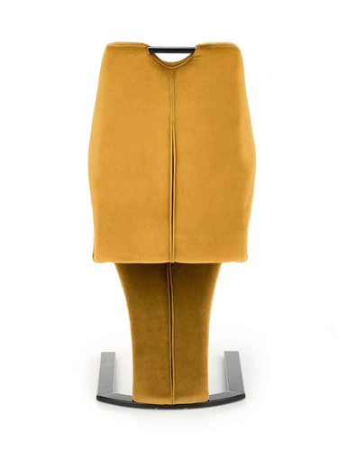 Čalouněná jídelní židle Brigitte hořčicový samet moderní s černými nohami