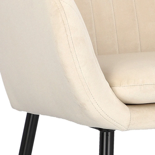 Čalouněná sametová jídelní židle Emilia Actona béžová s područkami moderní