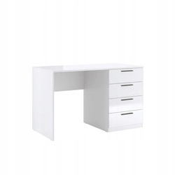 Psací stůl Holly bílý lesk moderní se 4 zásuvkami 120x60 cm Intesi
