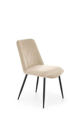 Čalouněná sametová jídelní židle Myanna béžová moderní s opěrkou