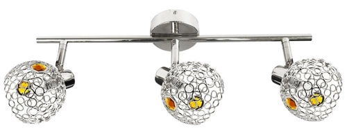 Stropní svítidlo Aron 3x40W G9 chrom křišťál jantar