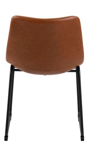 Jídelní židle Oregon Actona čalouněná ekokůže hnědá na černých lyžinách moderní