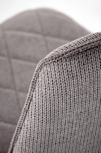 Čalouněná jídelní židle Fenri šedá, moderní, prošívaná, na černých kovových nohách