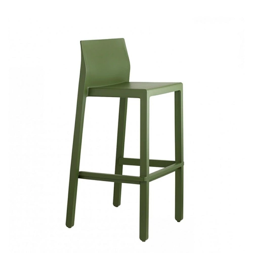 Barová židle Kate zelená 65 cm s opěrkou moderní do kuchyně a na zahradu SCAB Design