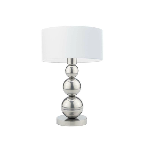 Stolní lampa Honolulu stínidlo bílé stojan stříbrný