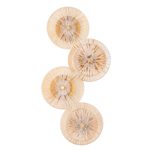 Nástěnné LED svítidlo LUXIO-4 jantarové sklo glamour do obýváku a ložnice 32 cm