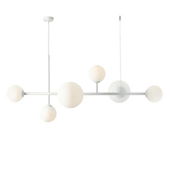 Závěsné svítidlo Dione 6 bílé skleněné moderní nad jídelní stůl a do obýváku