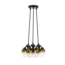 Závěsná lampa Nubia černá 3x60W E27 zlaté stínítko