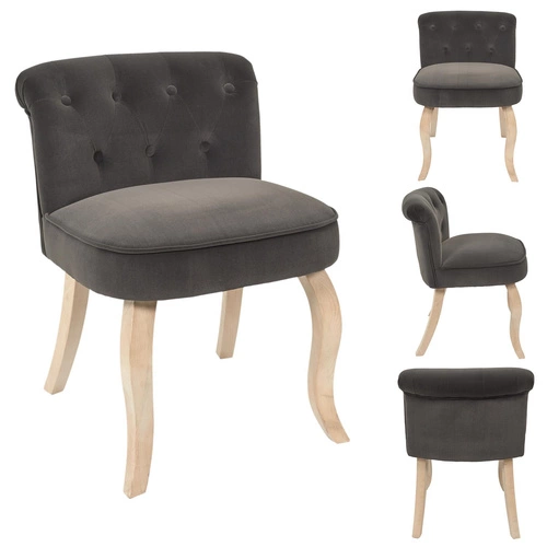 Čalouněná jídelní židle Eleonora šedá Intesi dřevěná glamour bez područek