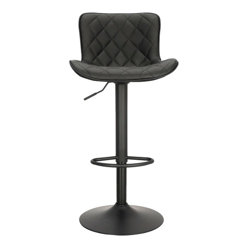 Barová židle Aland černá moderní s opěrkou otočná výškově nastavitelná do kuchyně a k ostrůvku Intesi