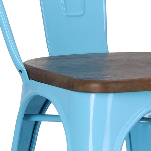 Židle Paris Wood modrá, sedák ořech