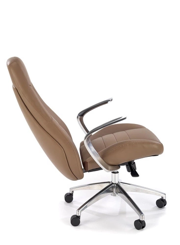 Ergonomická otočná kancelářská židle Nolvia cappuccino kožená s područkami