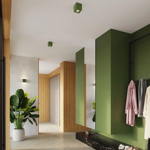 Nástěnné svítidlo QUAD betonové zelené olivové moderní do obývacího pokoje a ložnice