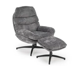 Relaxační křeslo Beltine Intesi s podnožkou šedé moderní do obýváku čalouněné