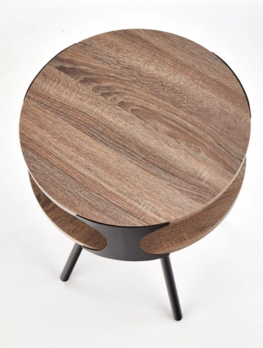 Kulatý konferenční stolek Nabul 45x60 cm loft dub s policí do obýváku Intesi