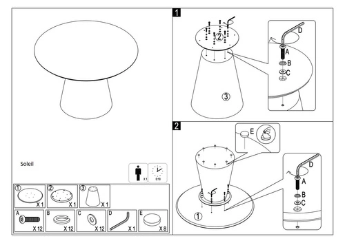 Stůl Soleil přírodní 120 cm