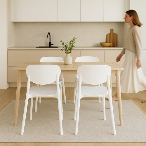 Bílá jídelní a zahradní židle z polypropylenu, snadno čistitelná, stohovatelná 5five