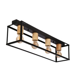 Retro černá stropní lampa 4x40W E27 černý difuzor