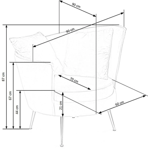 Růžové sametové křeslo Modin ve stylu glamour s područkami a zlatými nohami do obýváku