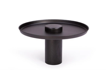 Kulatý konferenční stolek TYK 630 černý dub moderní do obýváku NORDIFRA 63 cm